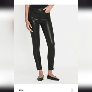 FRAME Le High Skinny Lamb Leather Pants Washed Black Size 30 High Rise Luxury Le
